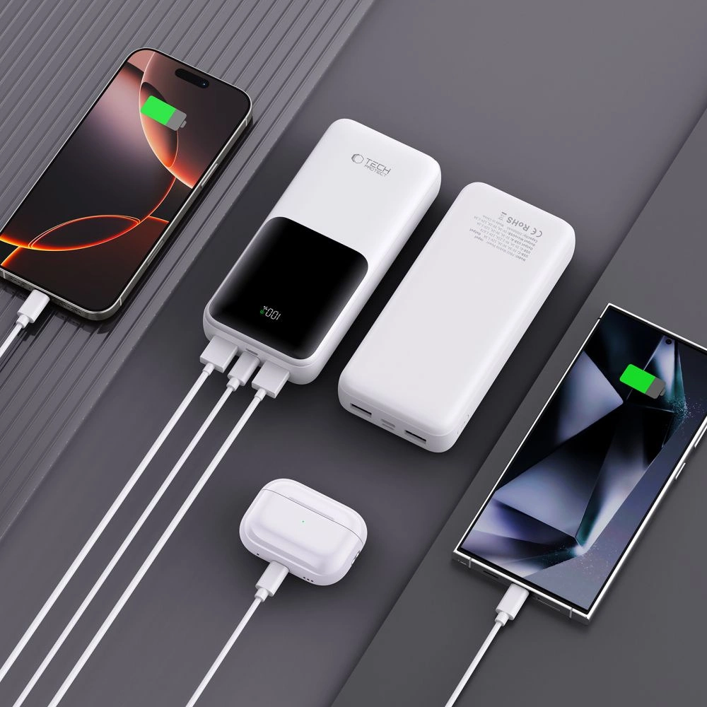 Tech-Protect Powerbank PB02 20000mAh 22.5W baltas - Image 6