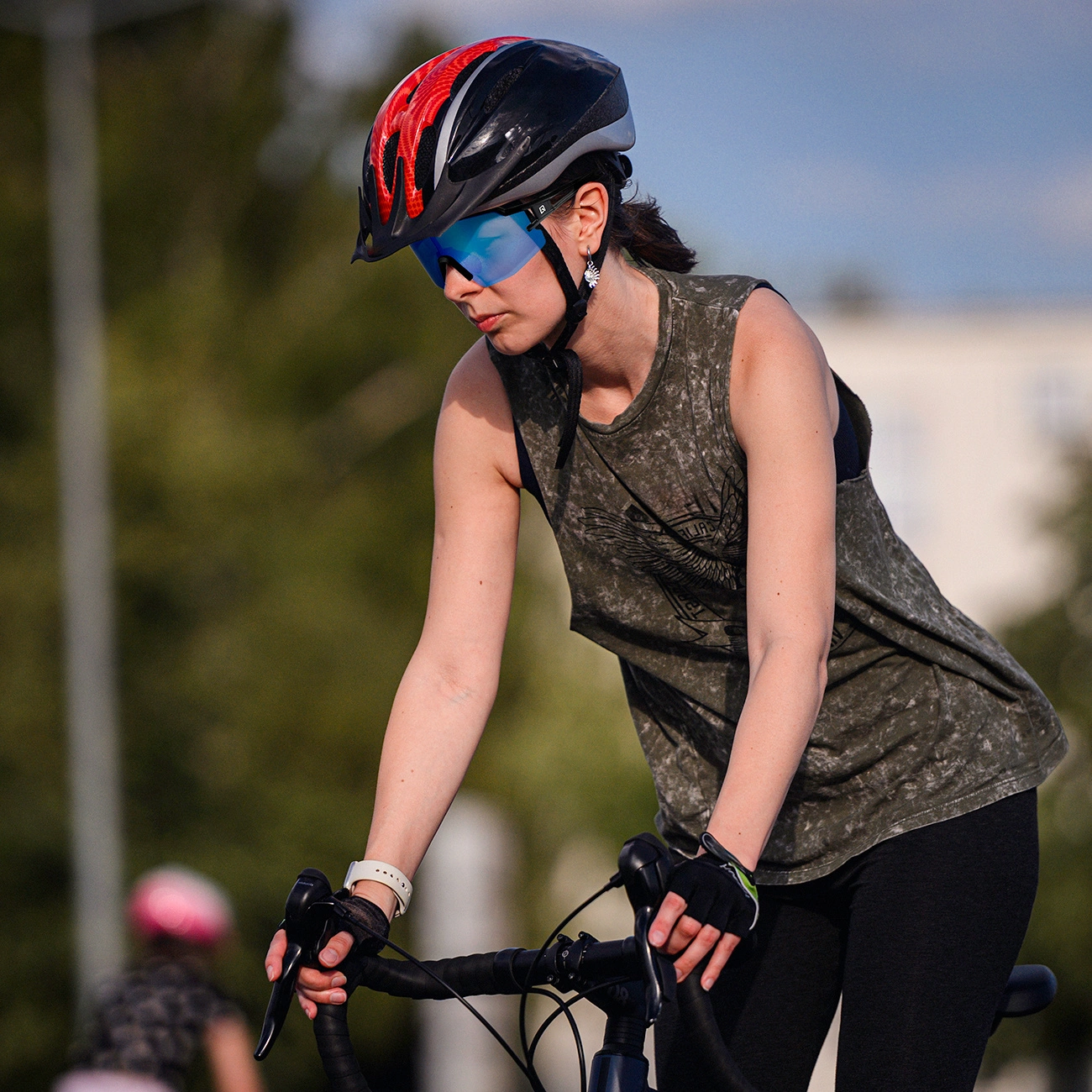 Rockbros poliarizuoti dviračių akiniai su UV apsauga ir korekciniais įdėklais – mėlyni lęšiai – juodi - Image 3