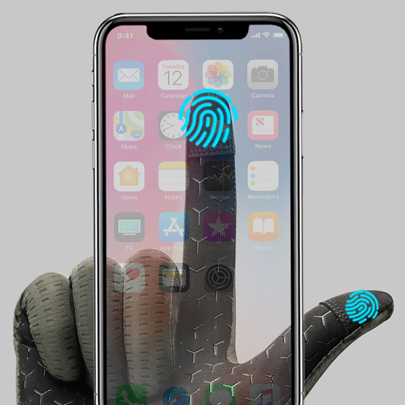 Rockbros kvėpuojančios pilnų pirštų dviračių pirštinės, dydis XL – žalia - Image 6