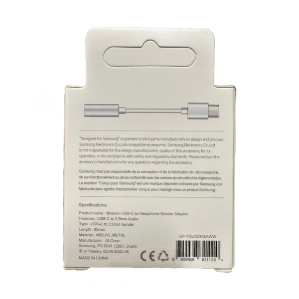 Samsung GP-TGU023AE DAC USB-C į 3,5 mm mini lizdą adapteris – baltas - Image 3