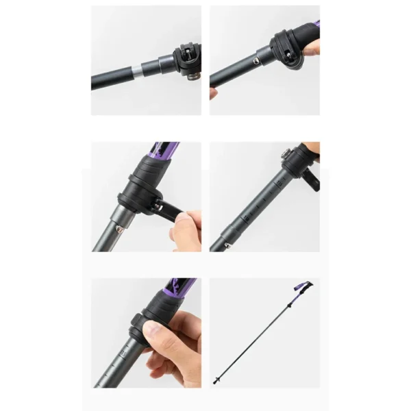 Qunature nordic walking lazdos aliumininės 110–130 cm 1 vnt. – violetinė - Image 2
