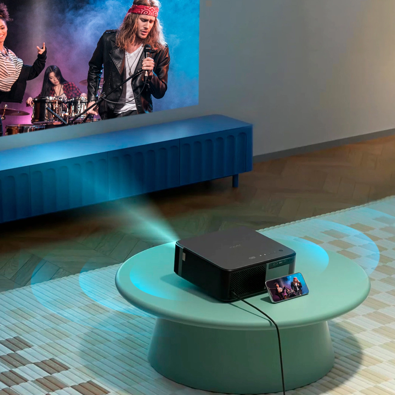 Yaber K2s LCD FullHD 1080p multimedia projektorius su JBL garsiakalbiais – juodas - Image 2