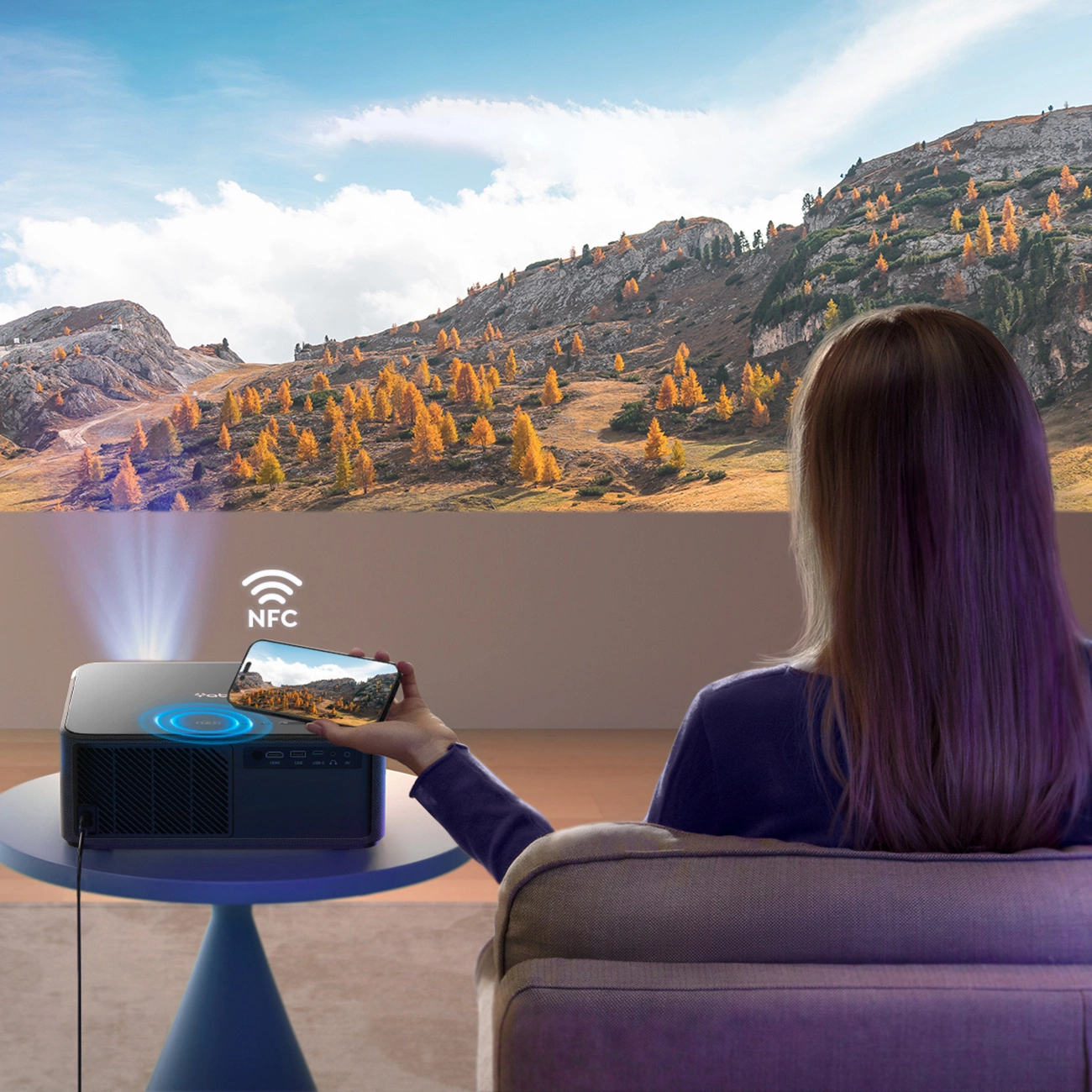 Yaber K2s LCD FullHD 1080p multimedia projektorius su JBL garsiakalbiais – juodas - Image 4