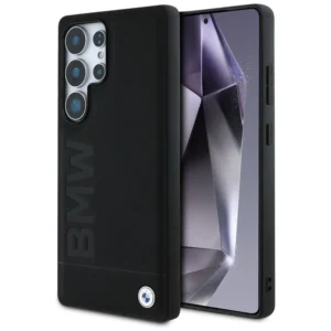 BMW Leather Big Wordmark Case for Samsung Galaxy S25 Ultra - Black