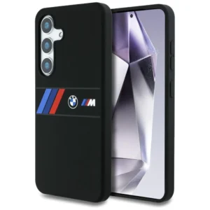 BMW Silicone Middle Tricolor Stripes MagSafe Case for Samsung Galaxy S25 - Black