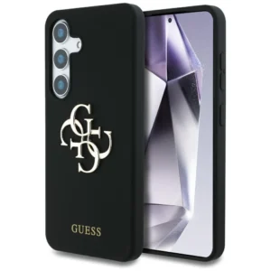 Guess Silicone Big 4G Logo Bottom Script case for Samsung Galaxy S25 - black