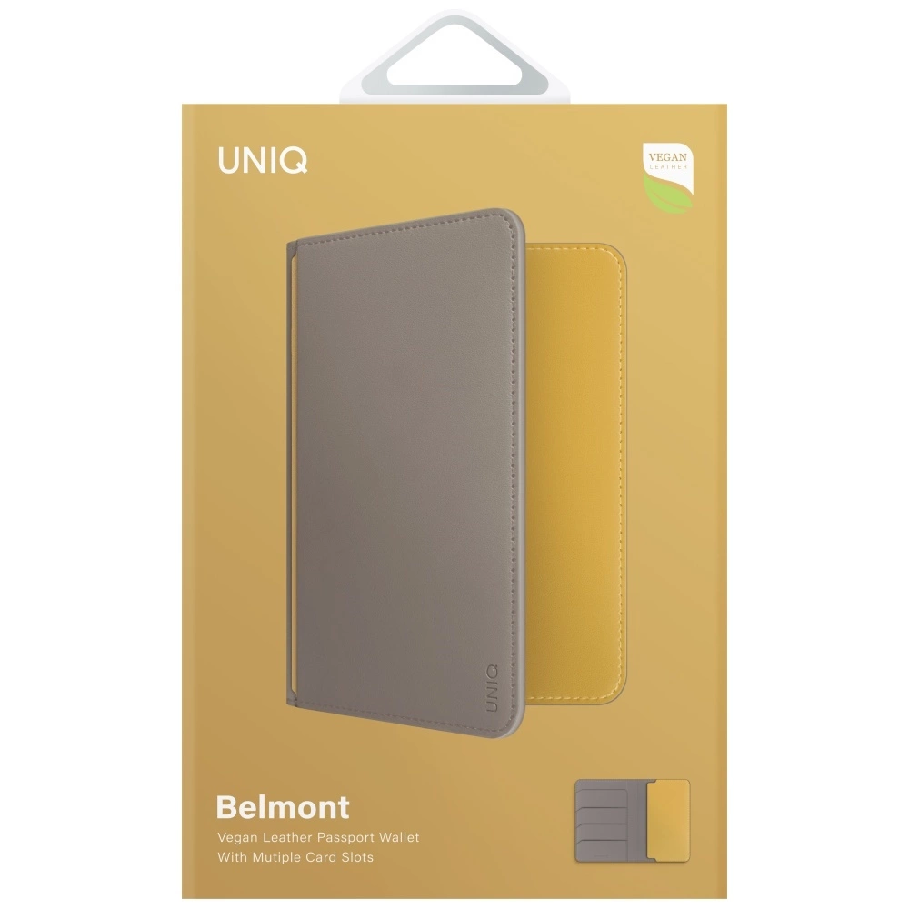 Uniq Belmont RFID blokuojantis paso dėklas – pilka/geltona - Image 6