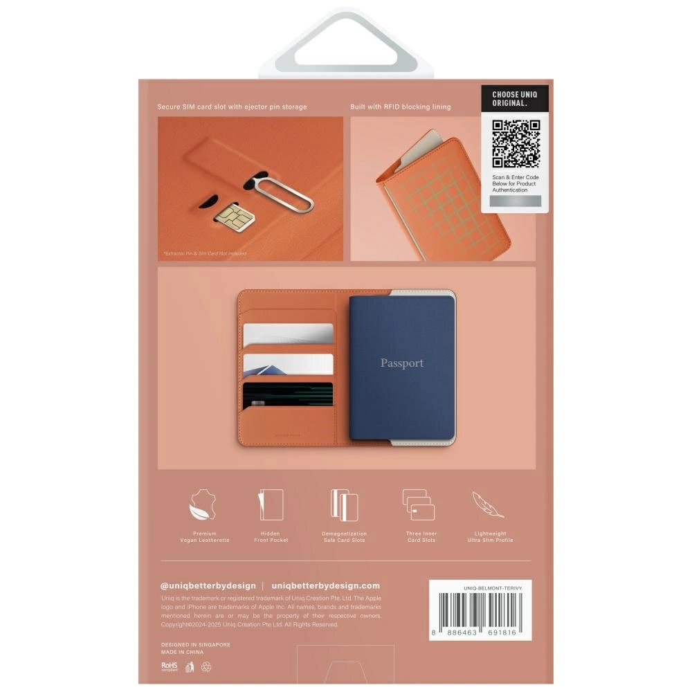 Uniq Belmont RFID blokuojantis paso dėklas – dramblio kaulo - Image 7