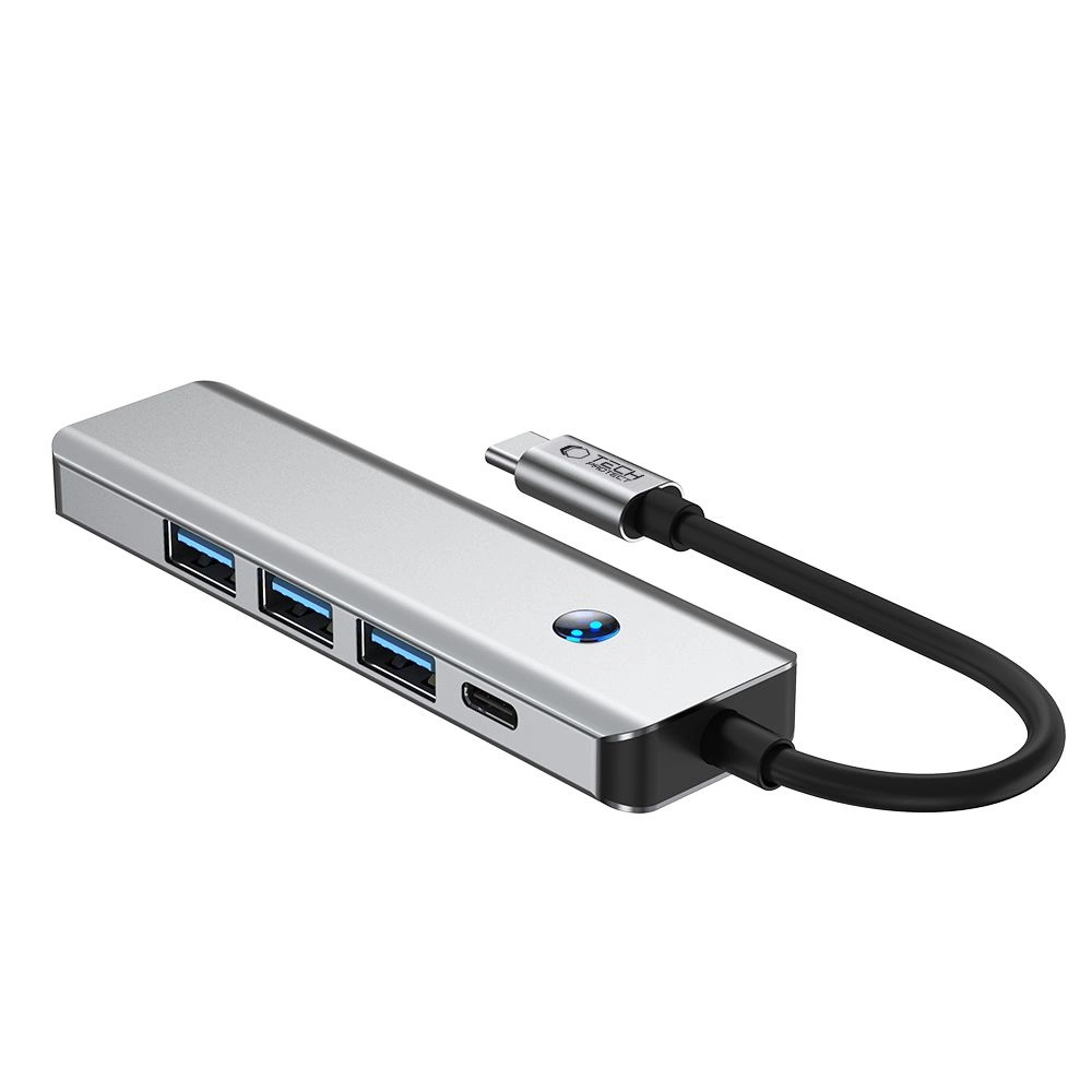 Tech-Protect HB01 HUB adapteris 5in1 USB-C + USB3.0 + HDMI 4K 60Hz + PD100W – pilkas - Image 3
