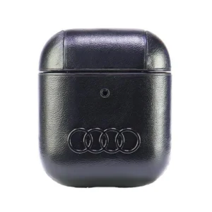 Audi Leather Big Logo Case for AirPods 1 / 2 - Black