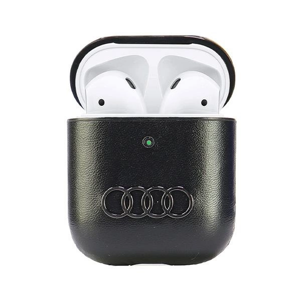 Audi odinis didelis logotipas dėklas AirPods 1 / 2 – juodas - Image 2