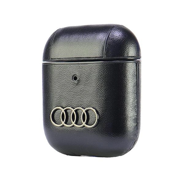 Audi odinis didelis logotipas dėklas AirPods 1 / 2 – juodas - Image 3
