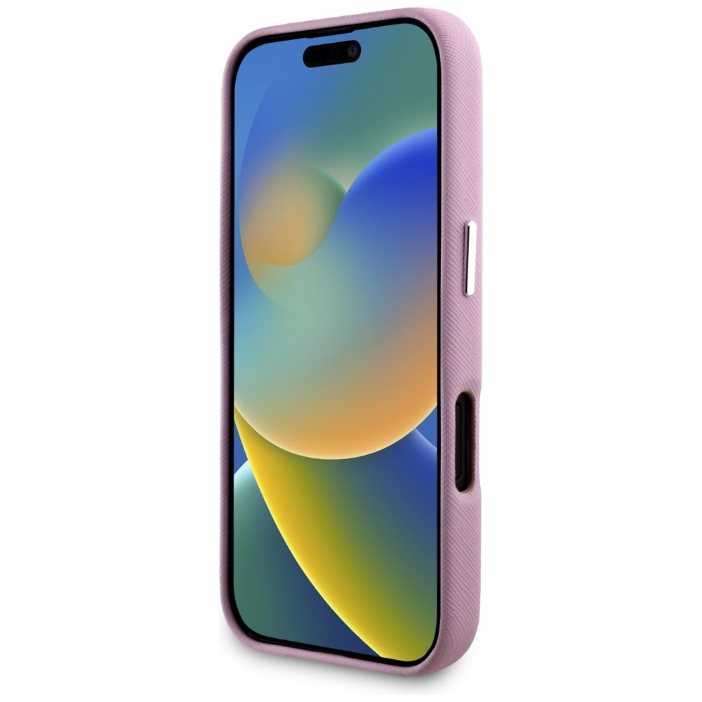 Karl Lagerfeld Saffiano Pilnai apvyniotas Ilgas Metal Logo MagSafe dėklas iPhone 16 - rožinis - Image 5