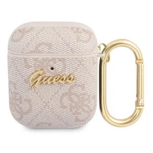 Guess 4G Script Metal Collection Case for AirPods 1 / 2 - Pink