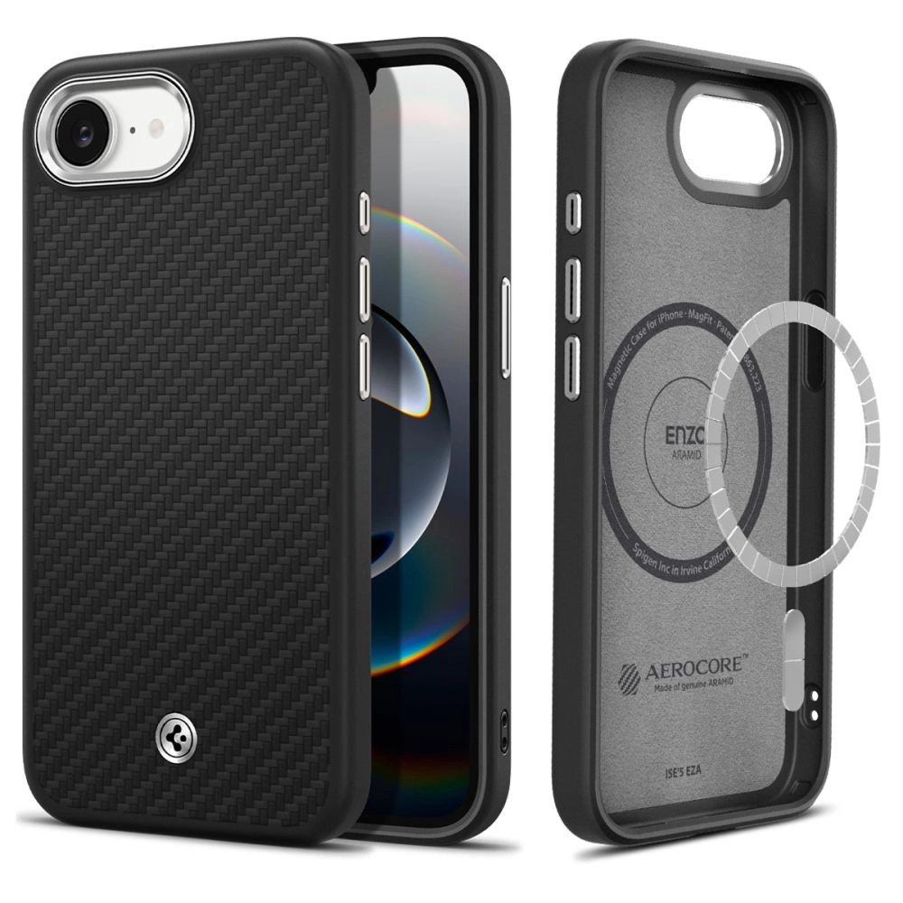 Spigen Enzo Aramid MagSafe dėklas iPhone 16e - juodas - Image 3