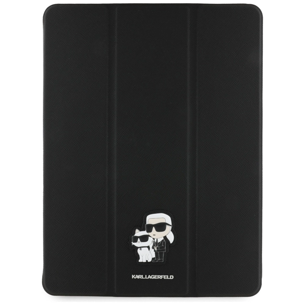 Karl Lagerfeld Saffiano Magnetinis Karl & Choupette dėklas iPad Pro 13” 2024 Book Cover - juodas - Image 2