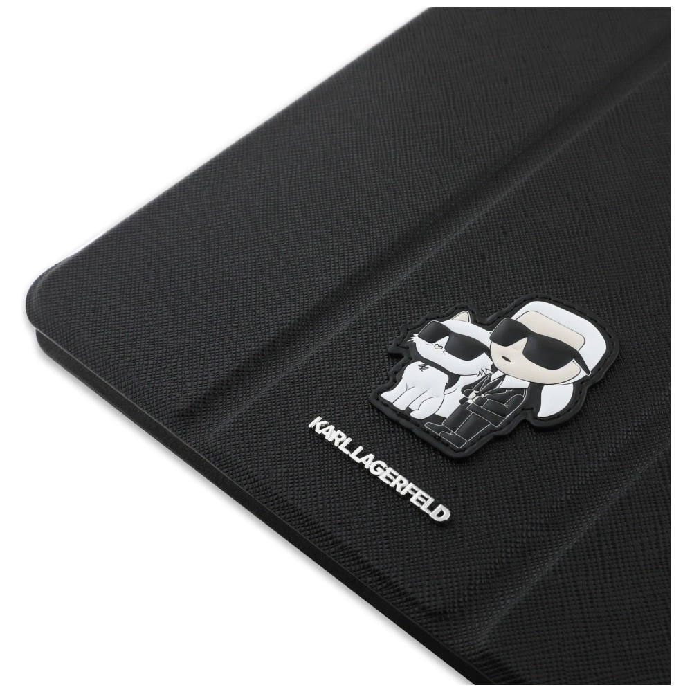 Karl Lagerfeld Saffiano Magnetinis Karl & Choupette dėklas iPad Pro 13” 2024 Book Cover - juodas - Image 7