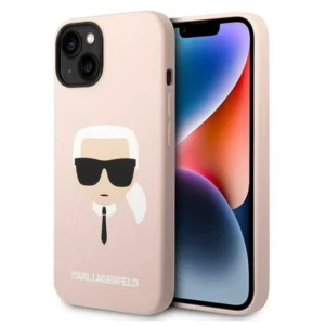 Karl Lagerfeld Silicone Karl`s Head Case for iPhone 14 / 15 / 13 6.1" - pink