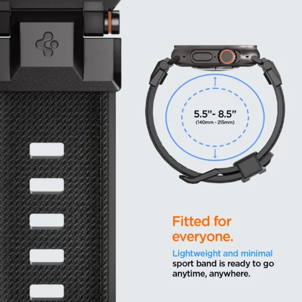 Spigen DuraPro Armor dirželis Apple Watch 44 / 45 / 46 / 49 mm - juodas - Image 10