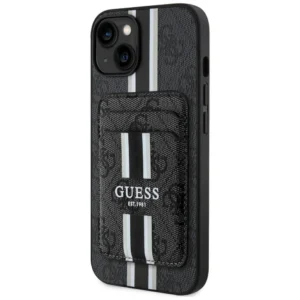 Guess 4G Stripes case with Magsafe wallet for iPhone 15 black