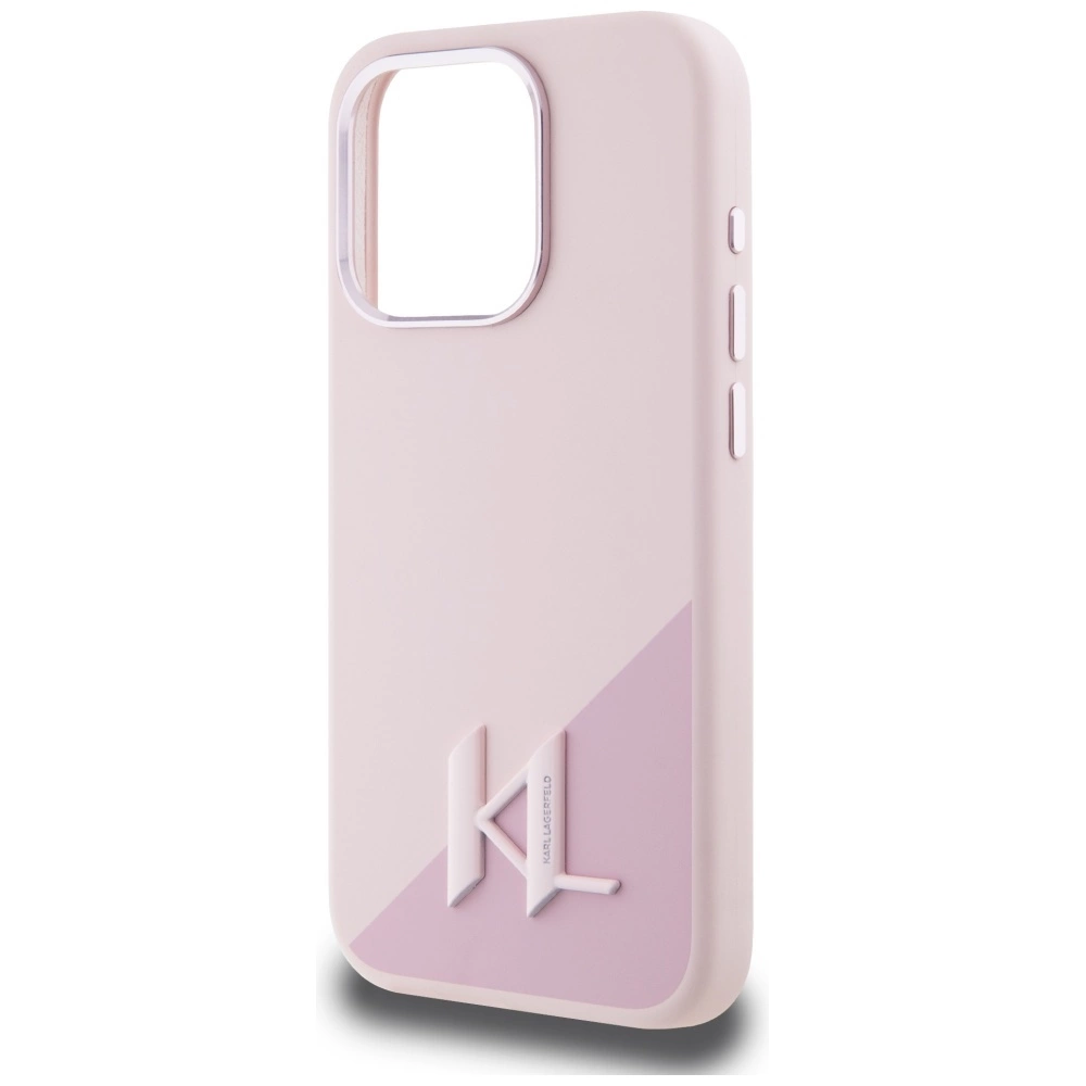Karl Lagerfeld Silicone Shadow Metal Initial MagSafe dėklas iPhone 15 Pro – rožinis - Image 6