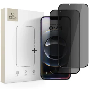 Tech-Protect Anti Spy Glass Pro+ 2-pack for iPhone 16e / 14 / 13 Pro / 13 - black