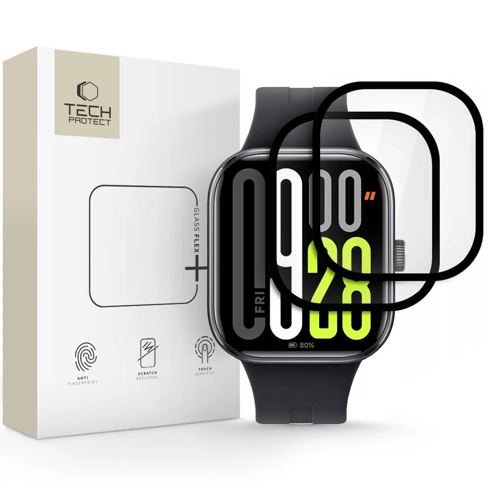 Tech-Protect Glass Flex+ Hybrid Glass 2-pack for Xiaomi Redmi Watch 5 - Black
