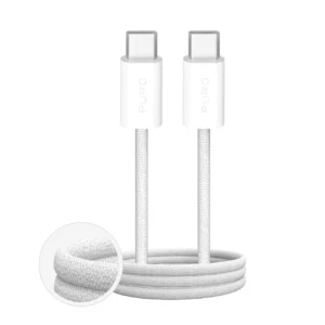 Puro Fabrik 4 240W braided USB-C - USB-C 1m cable - white