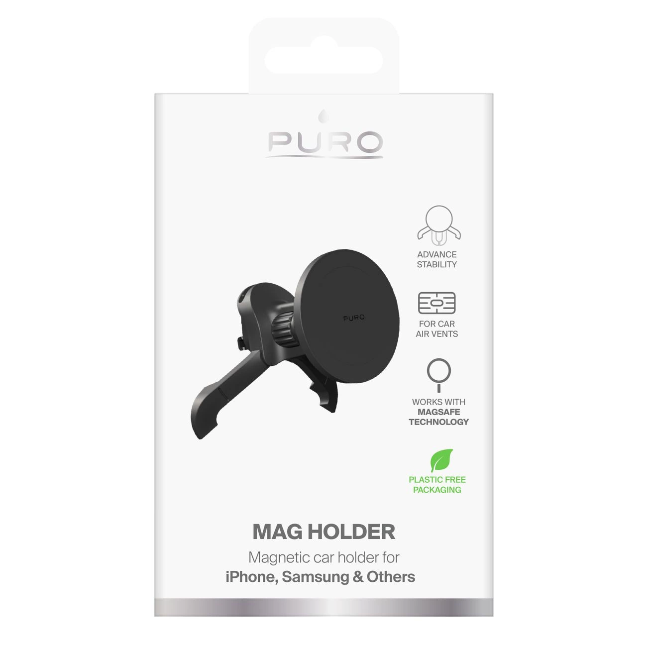 Puro reguliuojamas automobilinis laikiklis, suderinamas su MagSafe – juodas - Image 3