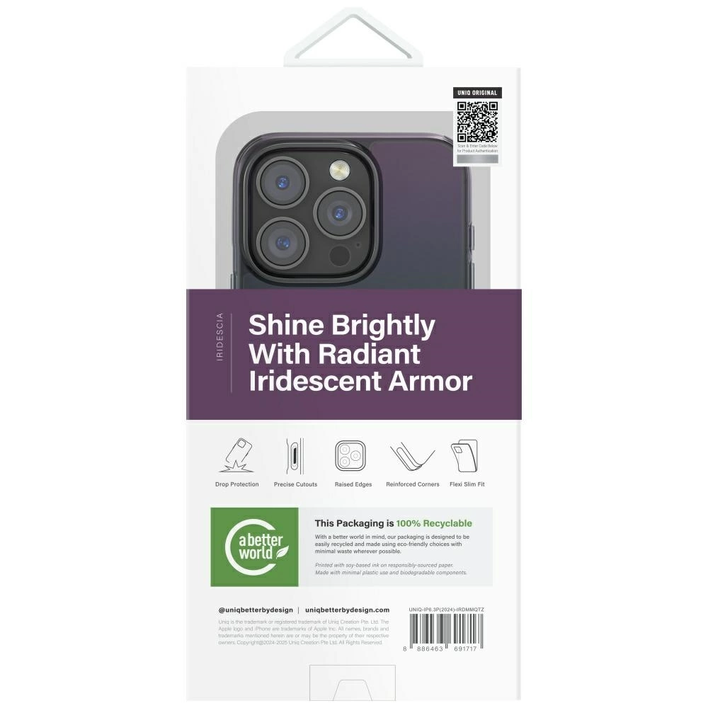 Uniq Iridescia Magclick įkrovimo dėklas iPhone 16 Pro – juodas - Image 5