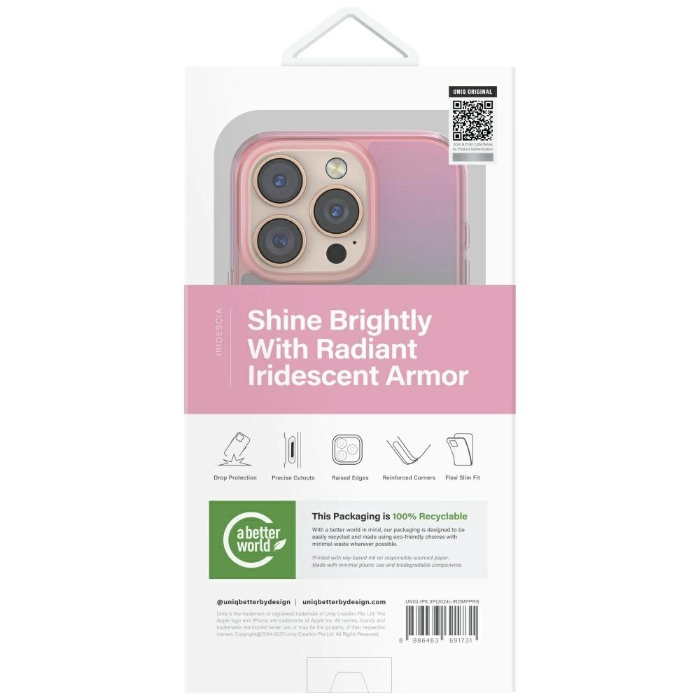 Uniq Iridescia Magclick įkrovimo dėklas iPhone 16 Pro – rožinis - Image 5