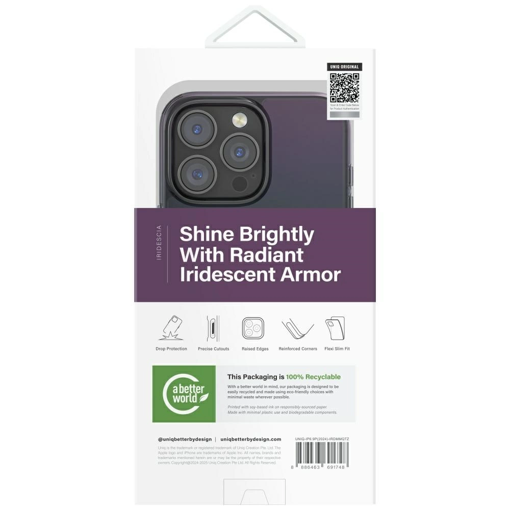 Uniq Iridescia Magclick įkrovimo dėklas iPhone 16 Pro Max – juodas - Image 5