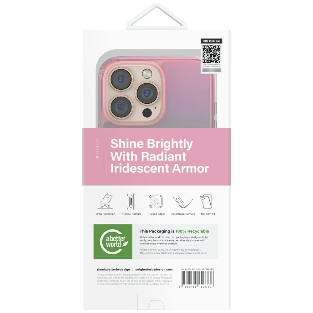 Uniq Iridescia Magclick įkrovimo dėklas iPhone 16 Pro Max – rožinis - Image 5