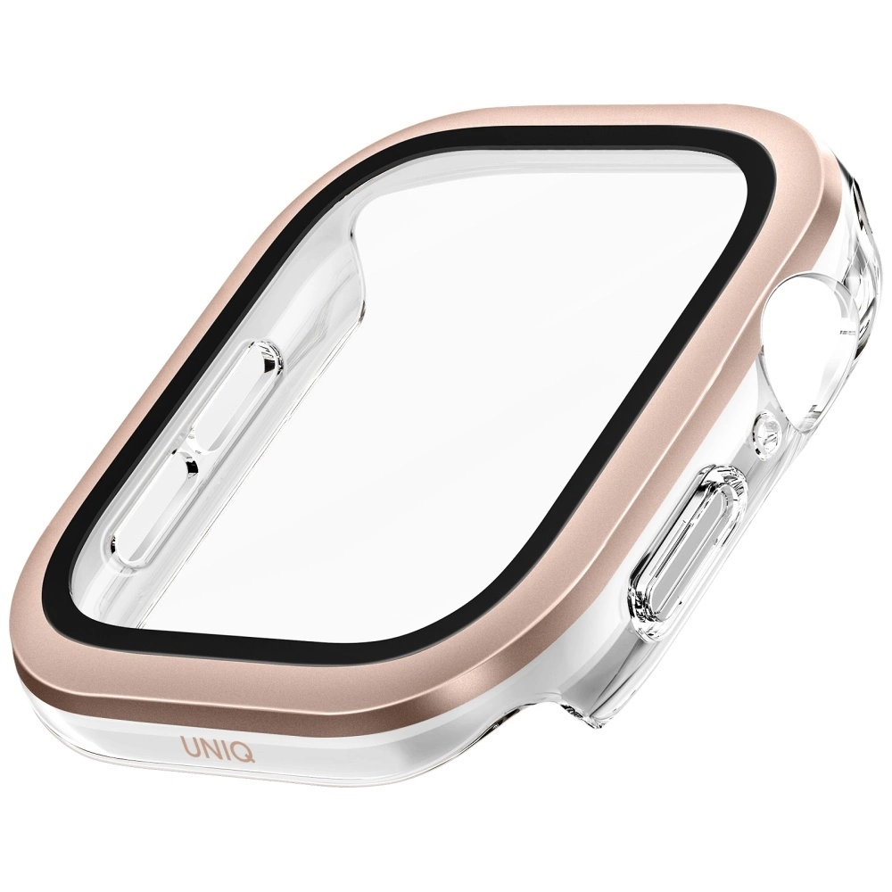 Uniq Voute grūdinto stiklo dėklas Apple Watch 10 46 mm – rožinis auksas - Image 4