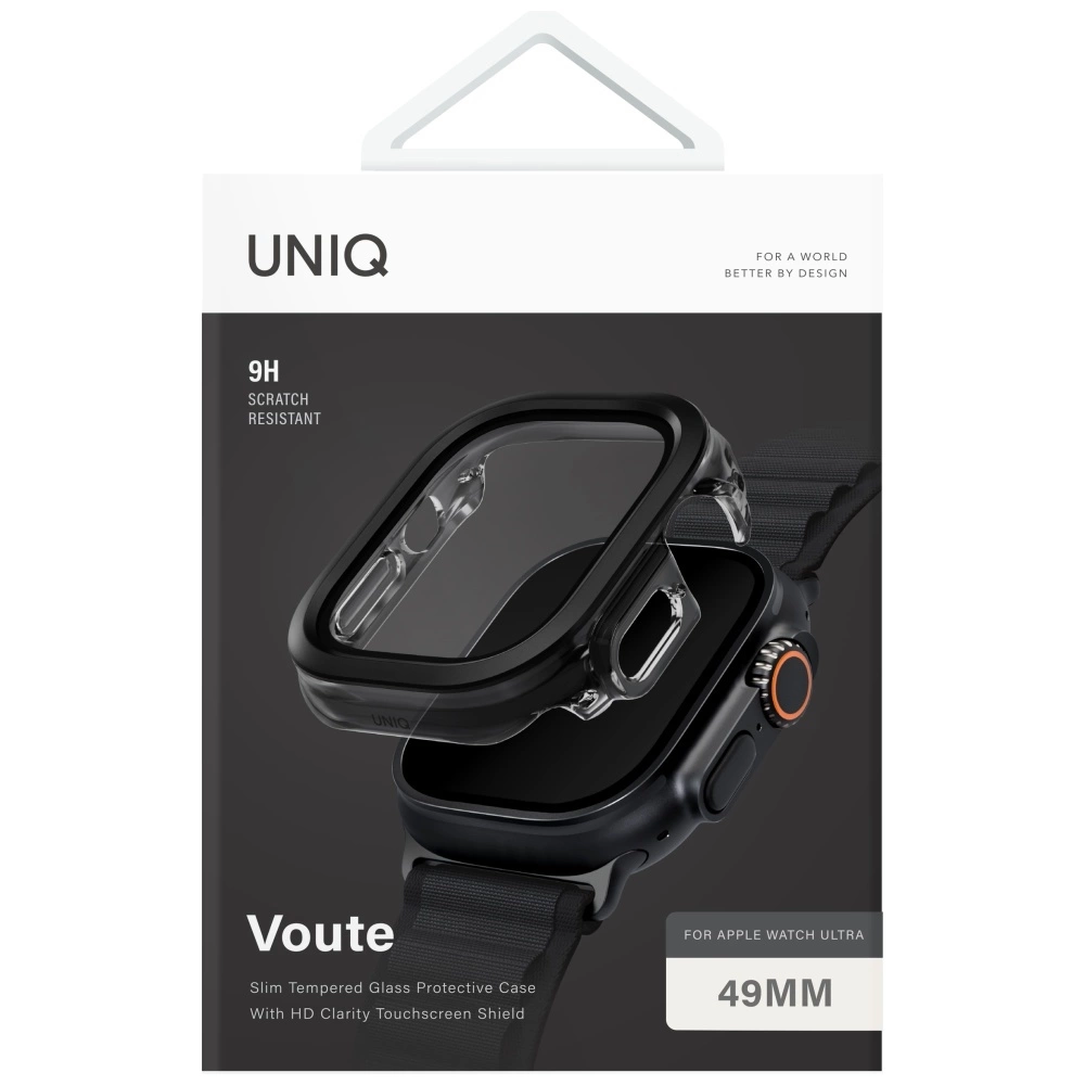 Uniq Voute grūdinto stiklo dėklas Apple Watch Ultra 49 mm – juodas - Image 5