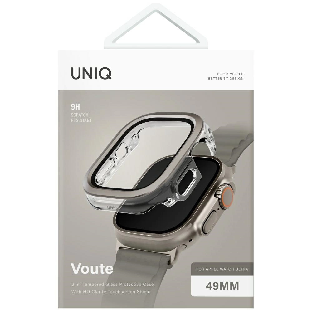 Uniq Voute dėklas su grūdintu stiklu Apple Watch Ultra 49 mm – sidabro - Image 5