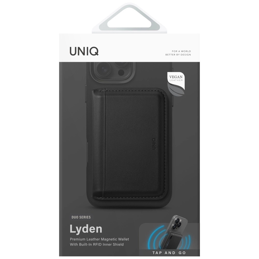 Uniq Lyden DS RFID magnetinė piniginė su telefono stovu – juoda - Image 4
