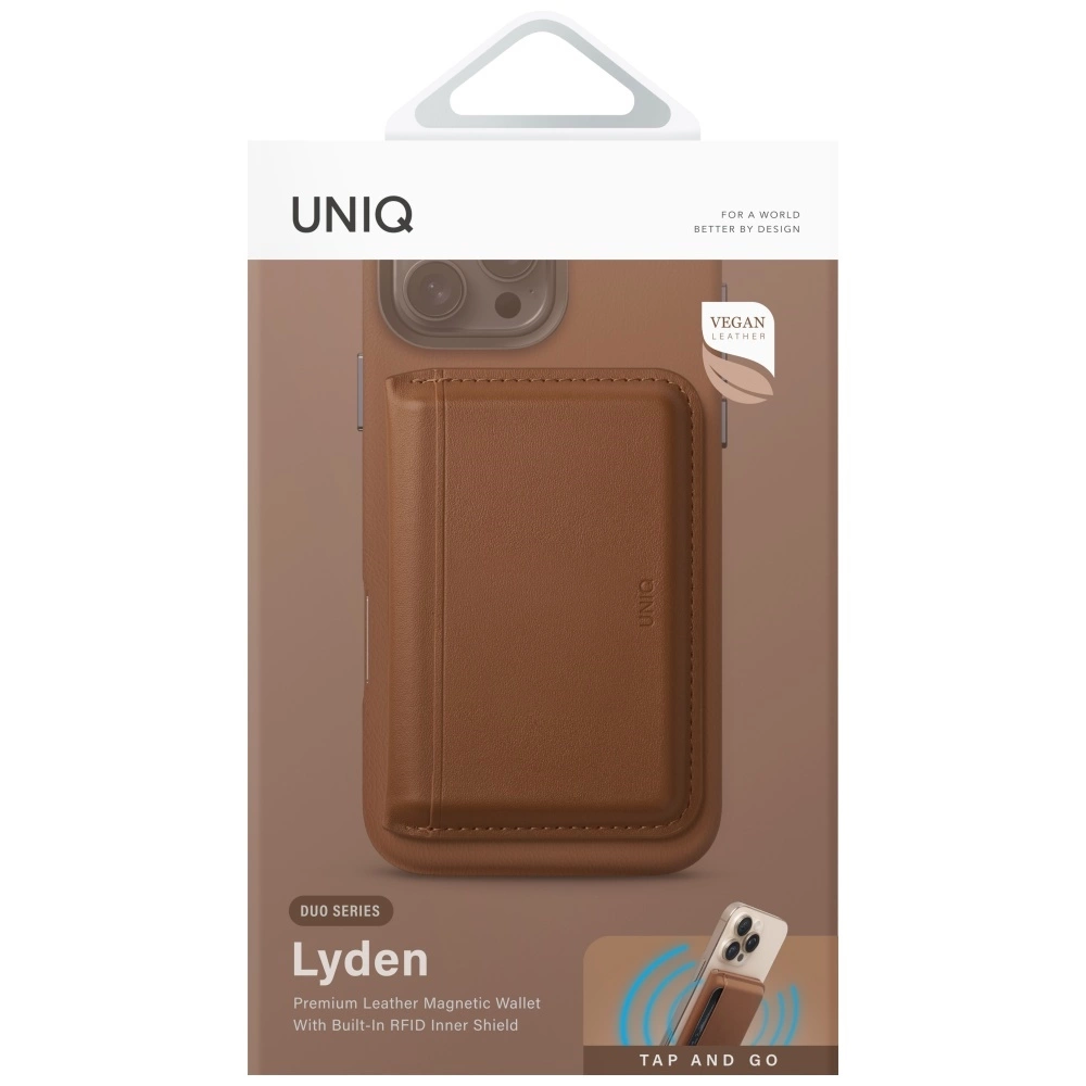 Uniq Lyden DS RFID magnetinė piniginė su telefono stovu – ruda - Image 4