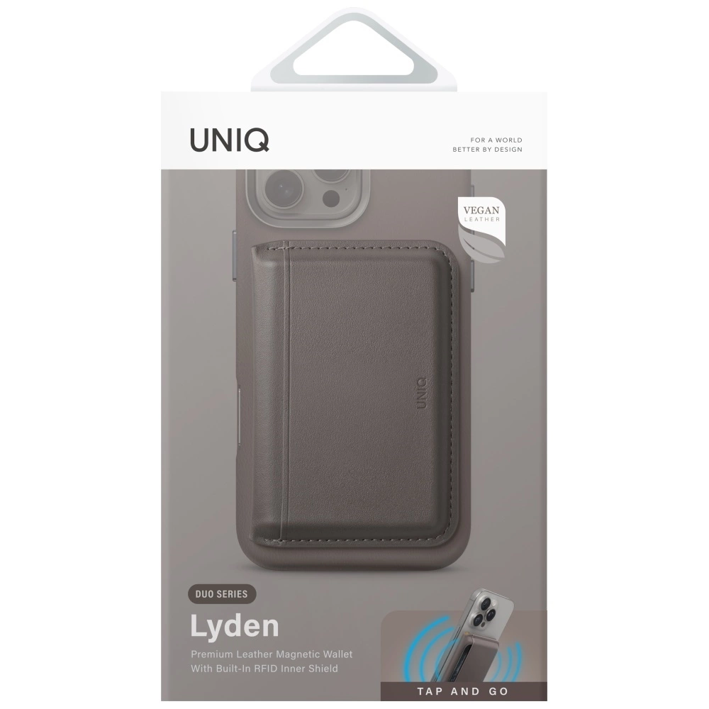 Uniq Lyden DS RFID magnetinė piniginė su telefono stovu – pilka - Image 4