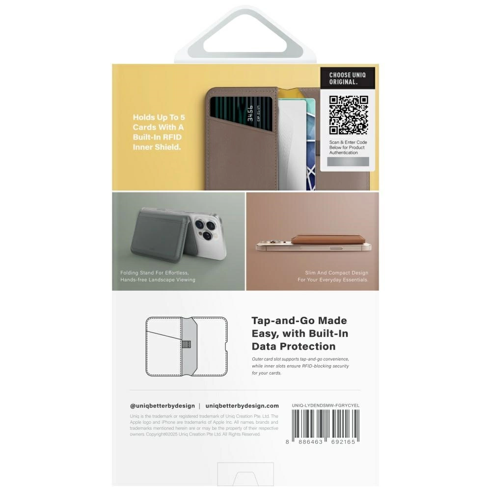 Uniq Lyden DS RFID magnetinė piniginė su telefono stovu – pilka - Image 5