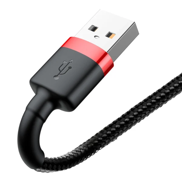 Baseus Cafule USB-A / Lightning 1.5A QC kabelis 2 m – juoda ir raudona - Image 4