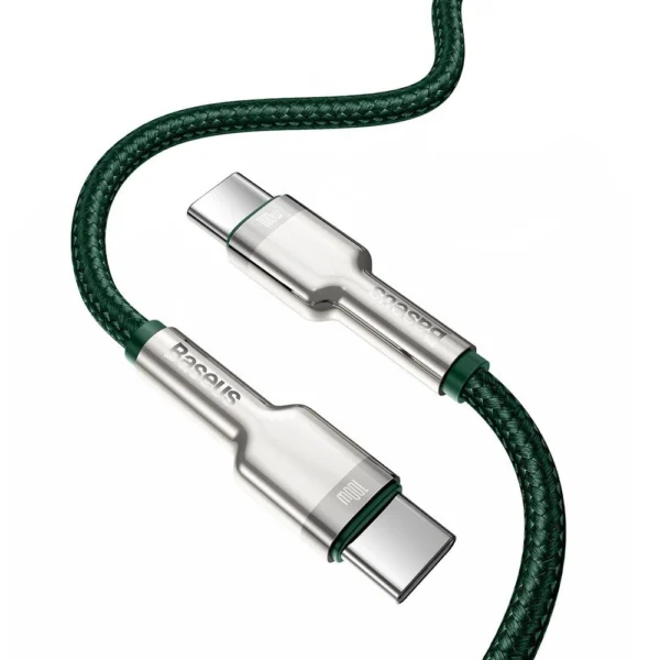 Baseus Cafule Metal Data USB-C / USB-C PD QC SCP 100W 5A 2 m laidas - žalias - Image 3