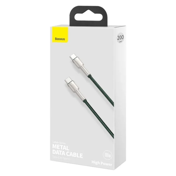 Baseus Cafule Metal Data USB-C / USB-C PD QC SCP 100W 5A 2 m laidas - žalias - Image 5