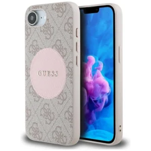 Guess 4G Circle Classic Logo MagSafe case for iPhone 16e - pink