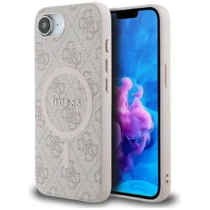 Guess 4G Ring Classic Logo MagSafe iPhone 16e Case - Pink