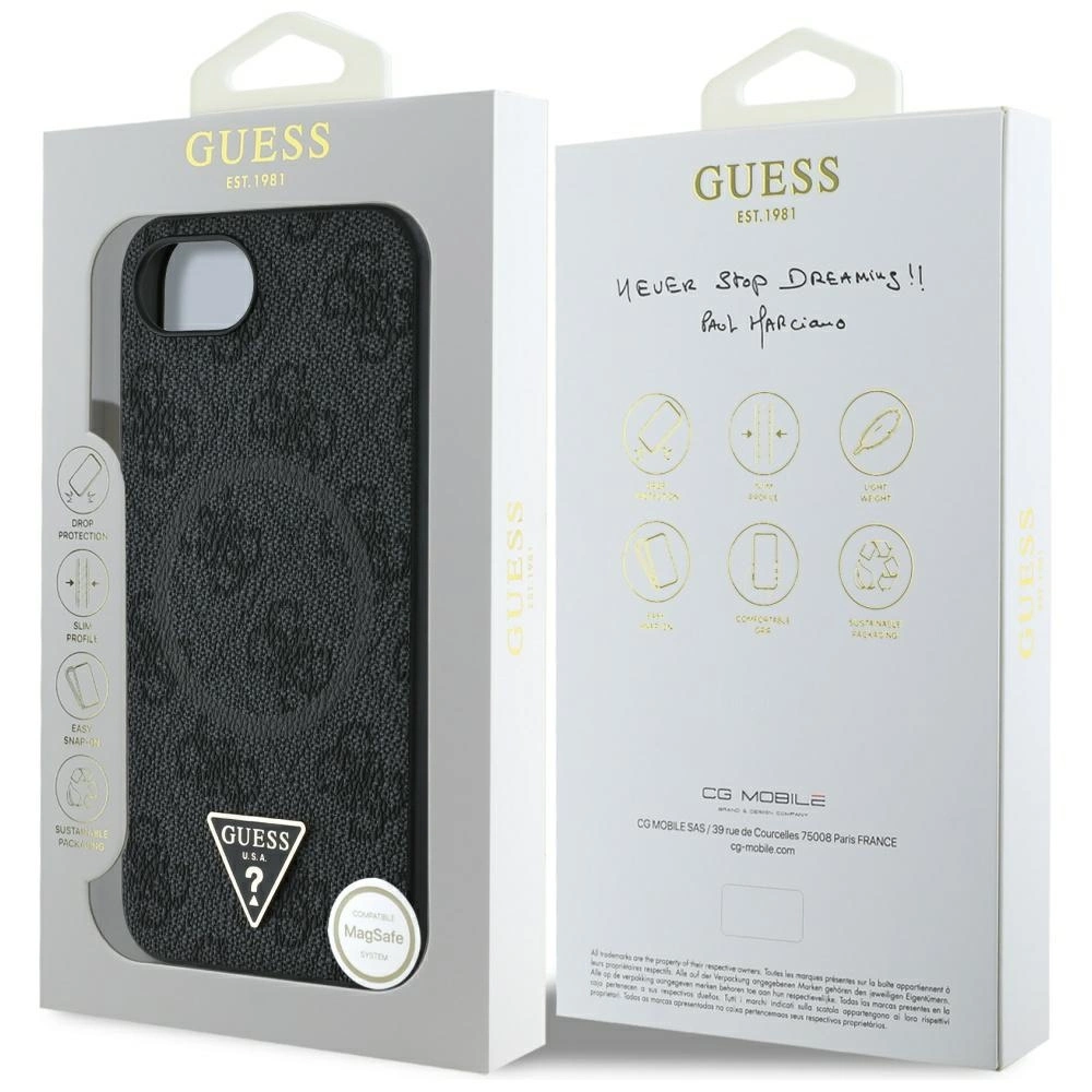 Guess 4G Ring Triangle Logo MagSafe iPhone 16e dėklas - juodas - Image 8