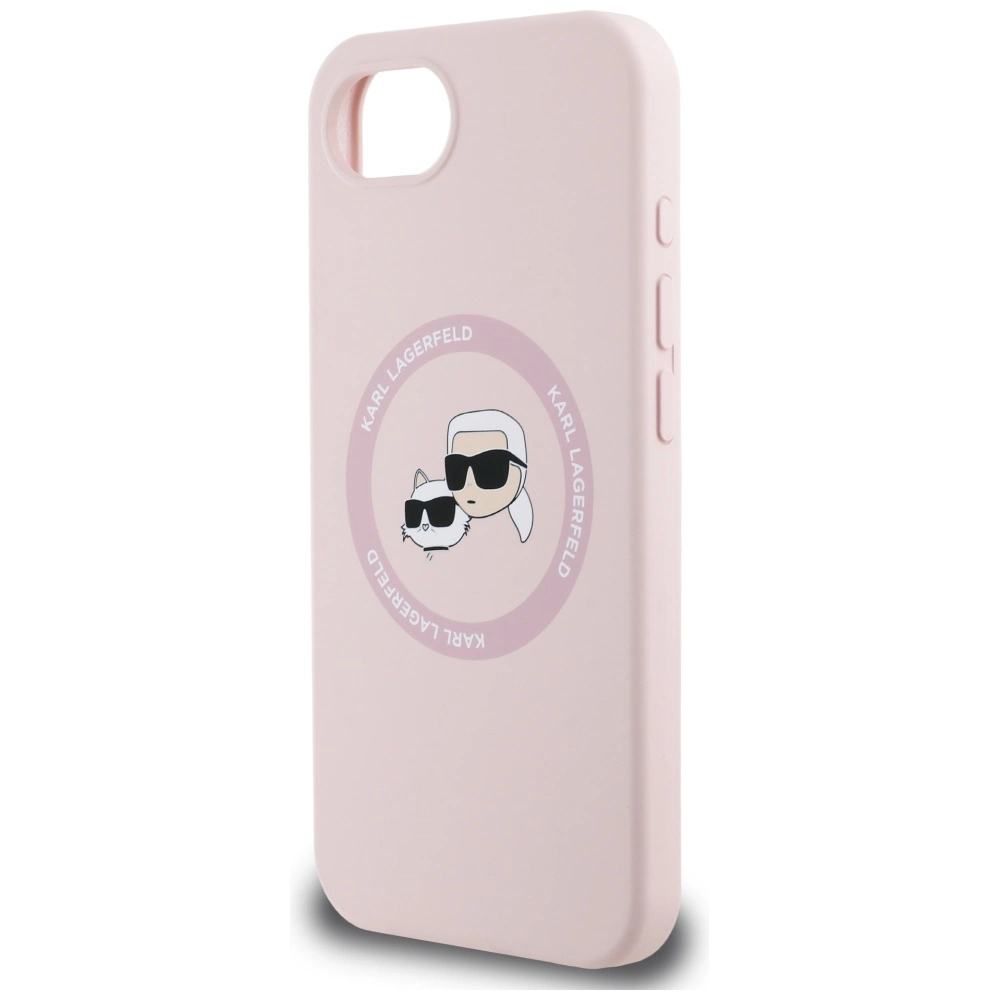 Karl Lagerfeld Silicone Karl & Choupette Heads MagSafe iPhone 16e dėklas - rožinis - Image 6