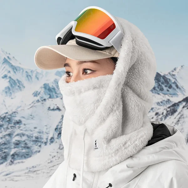 Qunature Arctic Velvet slidinėjimo balaklava Dydis M - balta - Image 3
