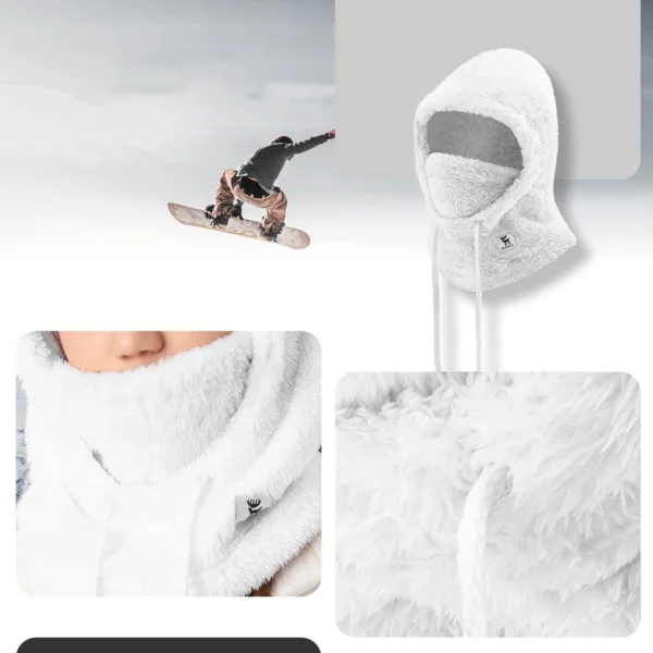 Qunature Arctic Velvet slidinėjimo balaklava Dydis M - balta - Image 6