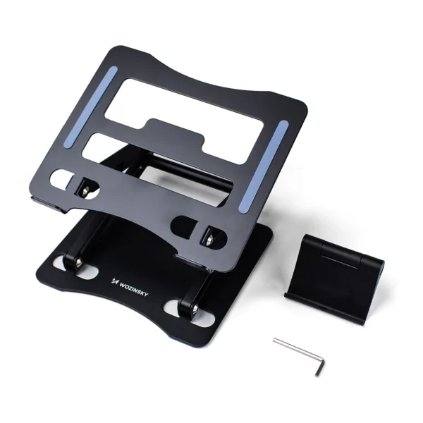 Nešiojamojo kompiuterio stovas Wozinsky WRS-CPY75DSB aliuminis + nemokamas telefono stovas - juodas - Image 2